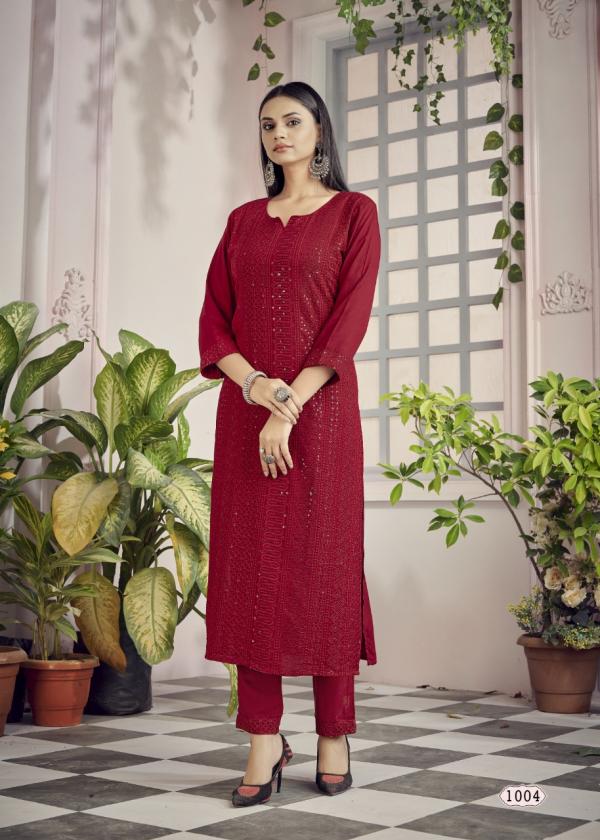 Banwery Schiffli Coloursful Kurti With Pant Catalog